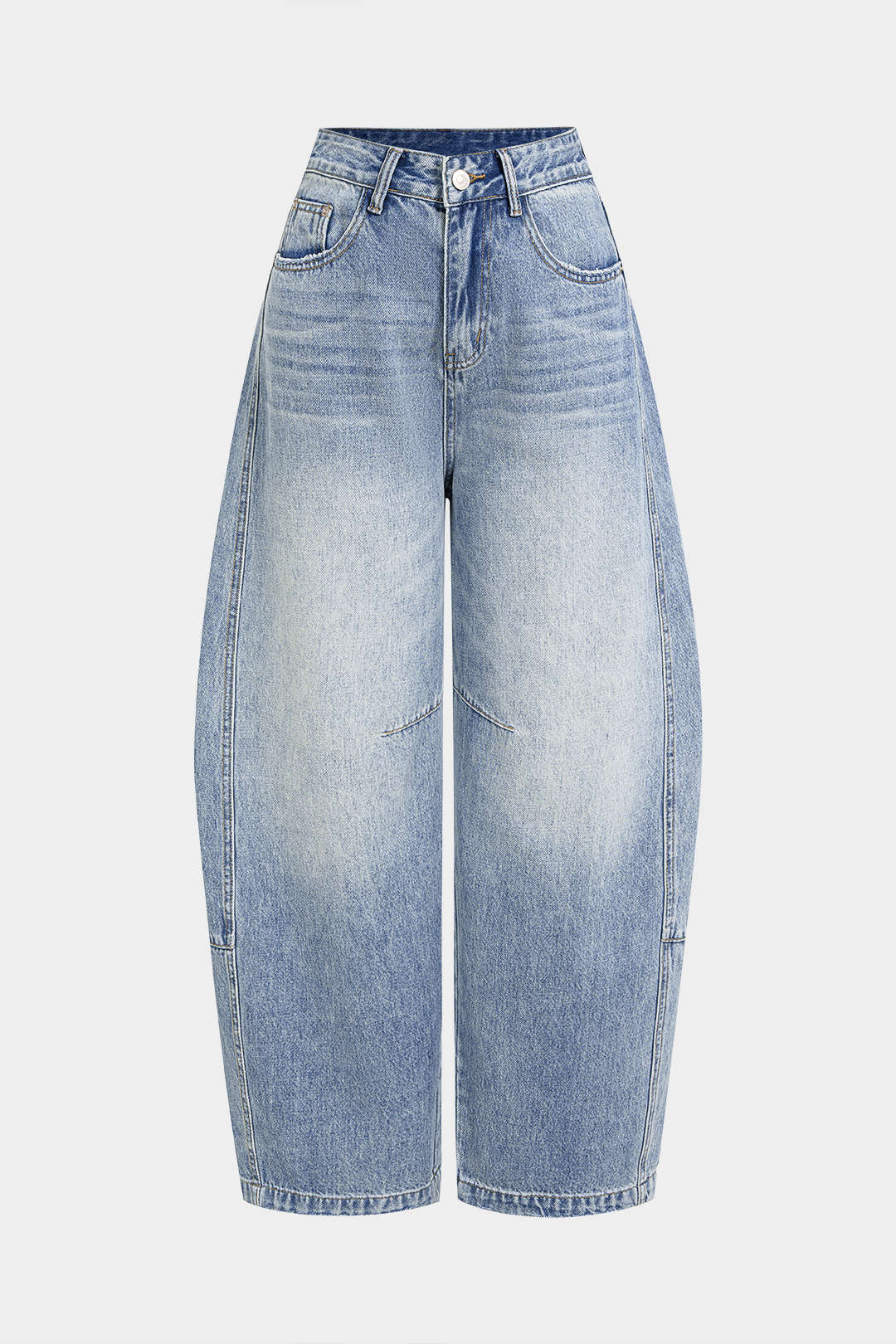 Denim-farkut, joissa on napit ja vetoketju