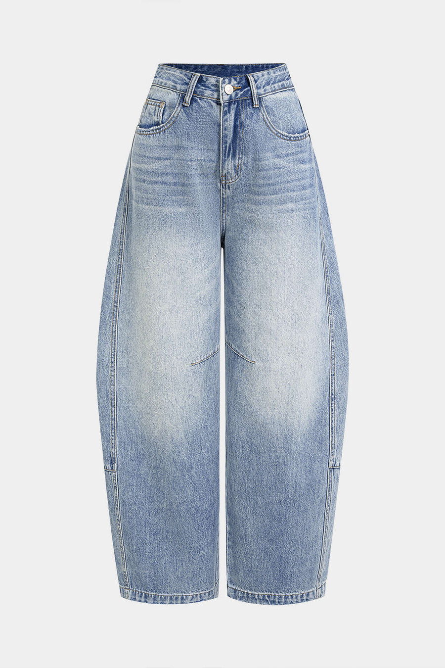 Denim-farkut, joissa on napit ja vetoketju
