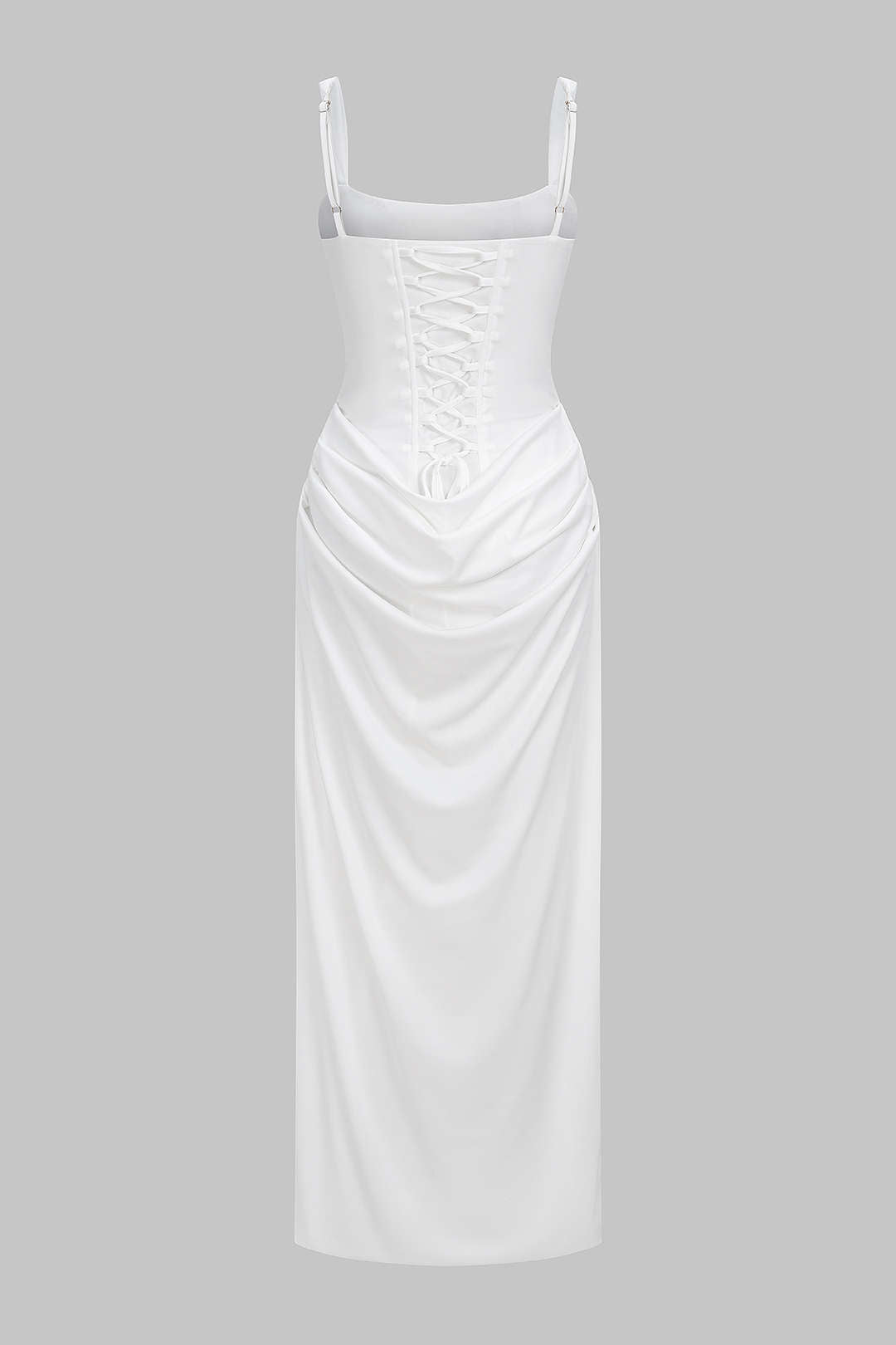 Tie Back Ruched Sleeveless Maxi Dress