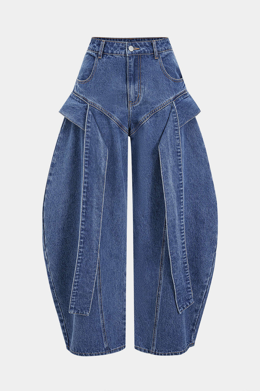 Denim Wide Leg Low Waist Barrel Jeans