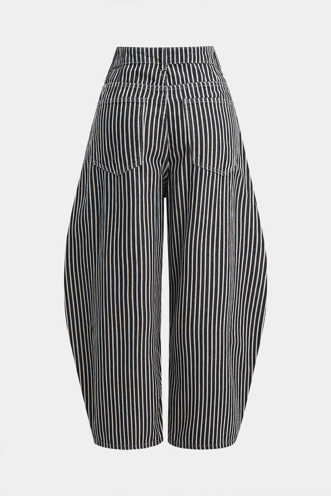 Stripes Print Barrel Pants