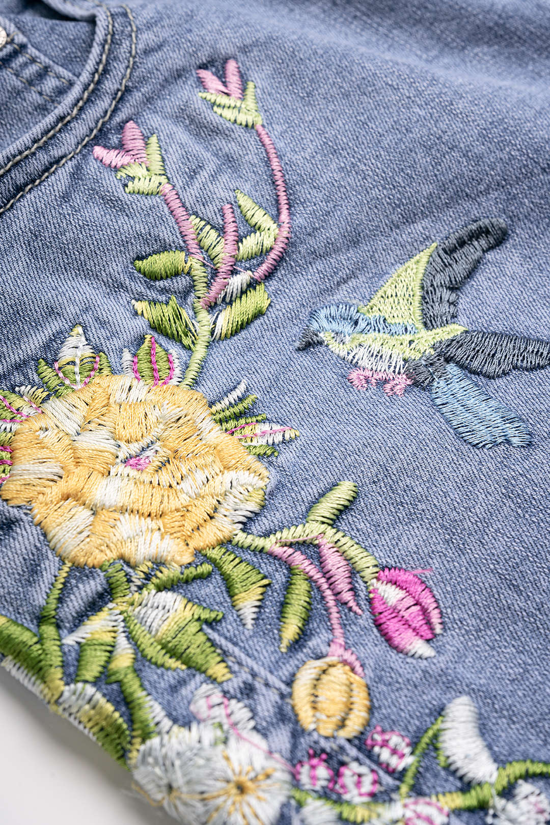 Denim Embroidery Shorts