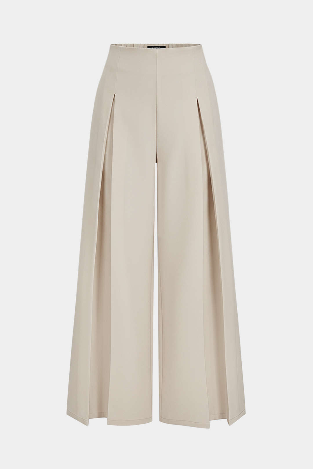 Solid High Waist Wide Leg Pants