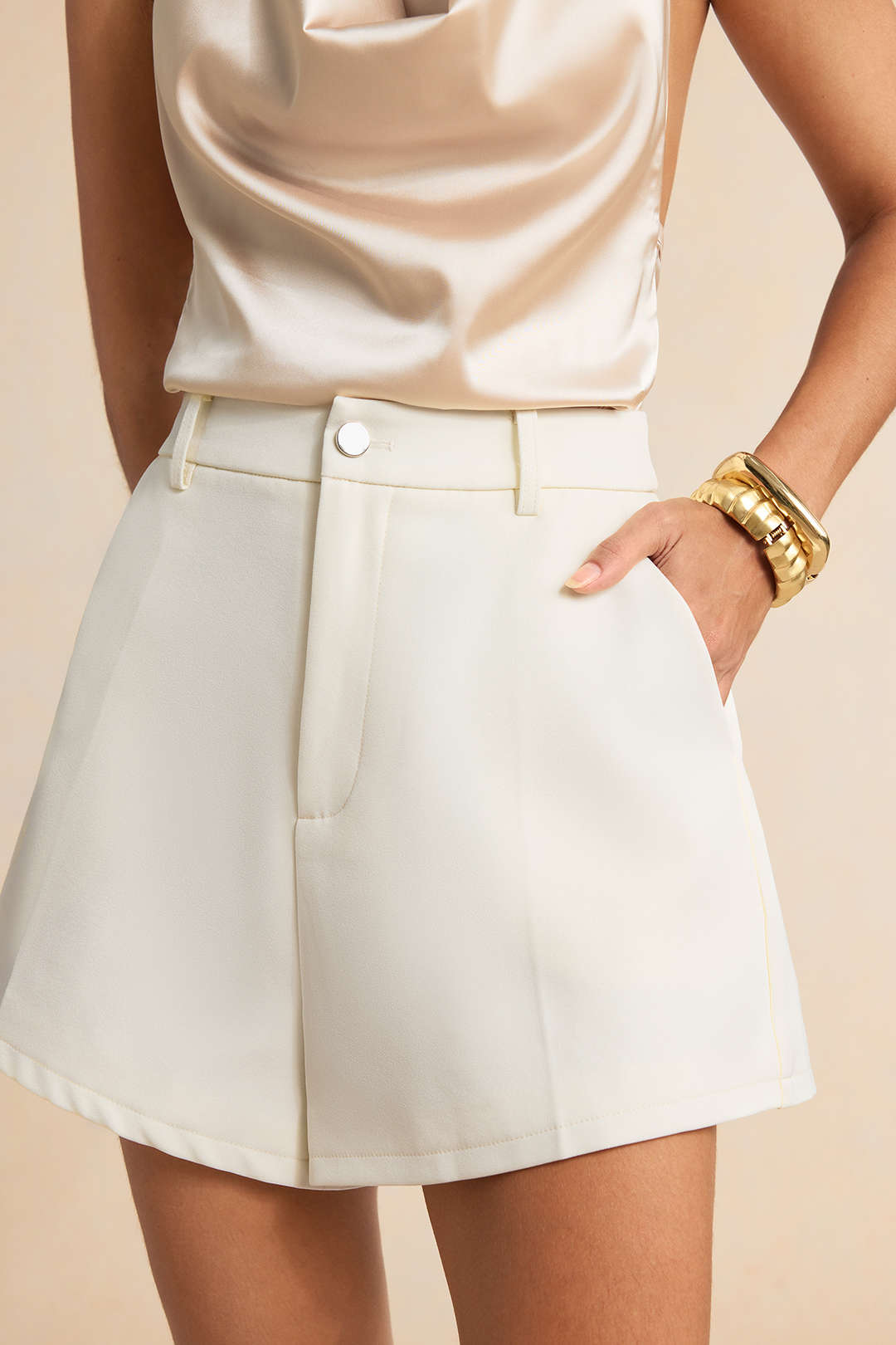 Solid Wide Leg Shorts