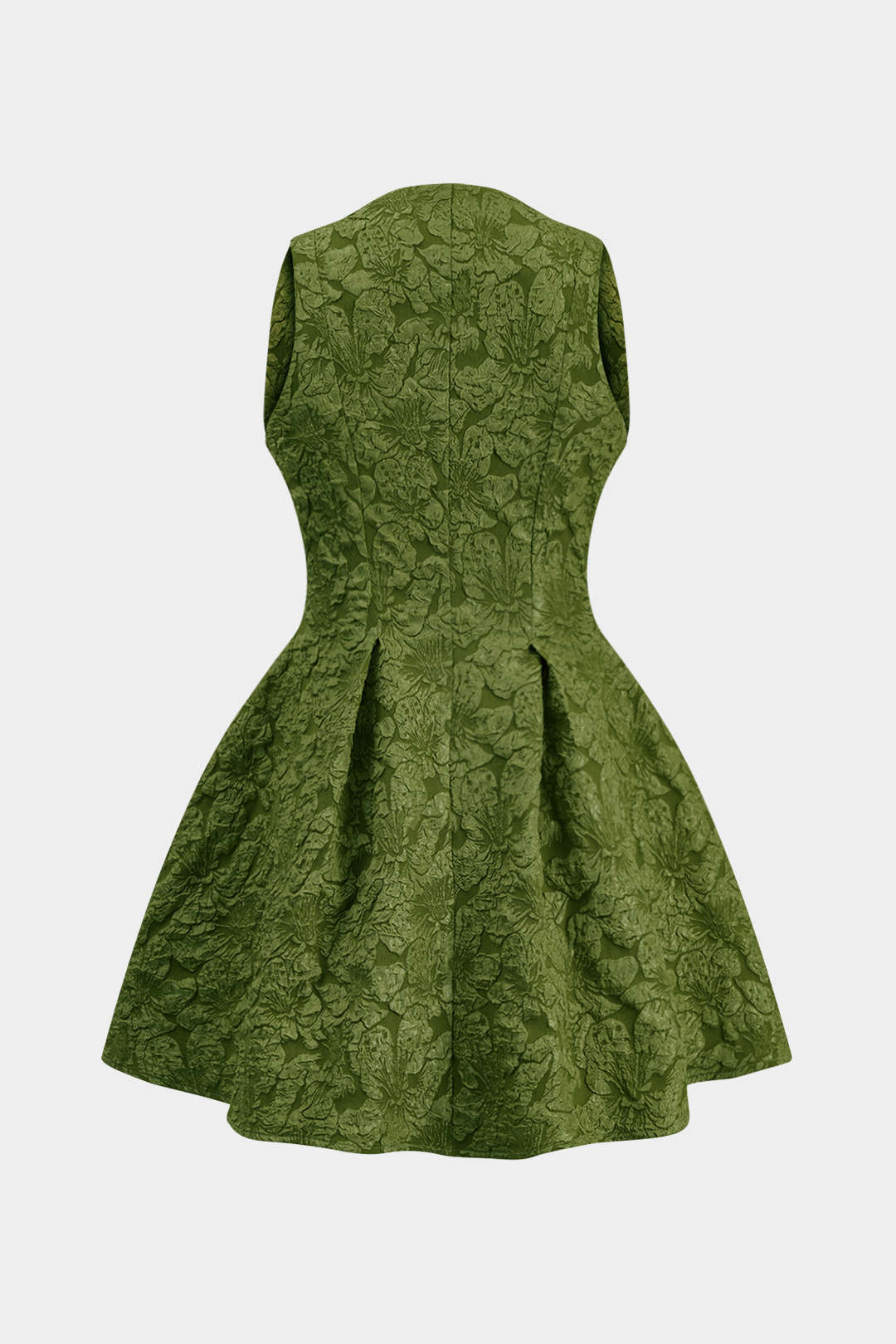 Jacquard Sleeveless Ruched Mini Dress