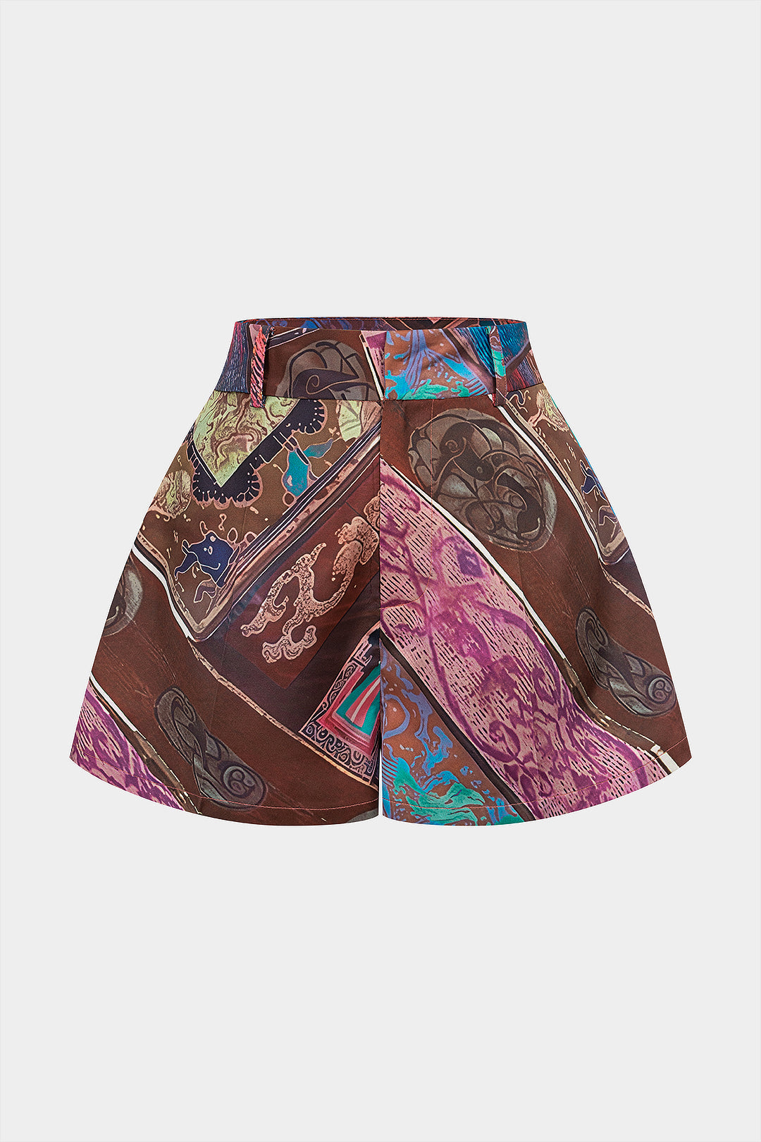 Pattern Print High Waist Wide Leg Shorts