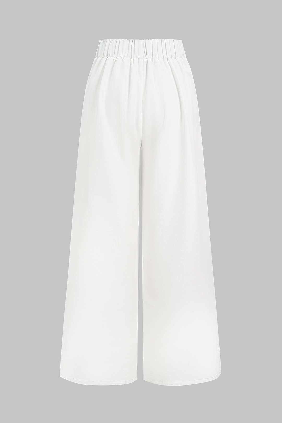 Solid High Waist Wide Leg Pants
