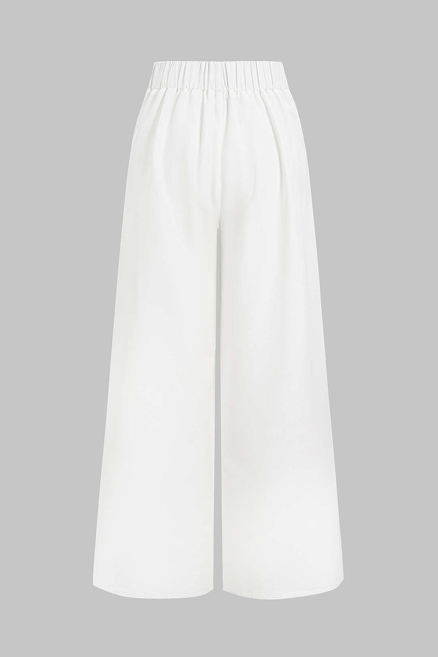 Solid High Waist Wide Leg Pants