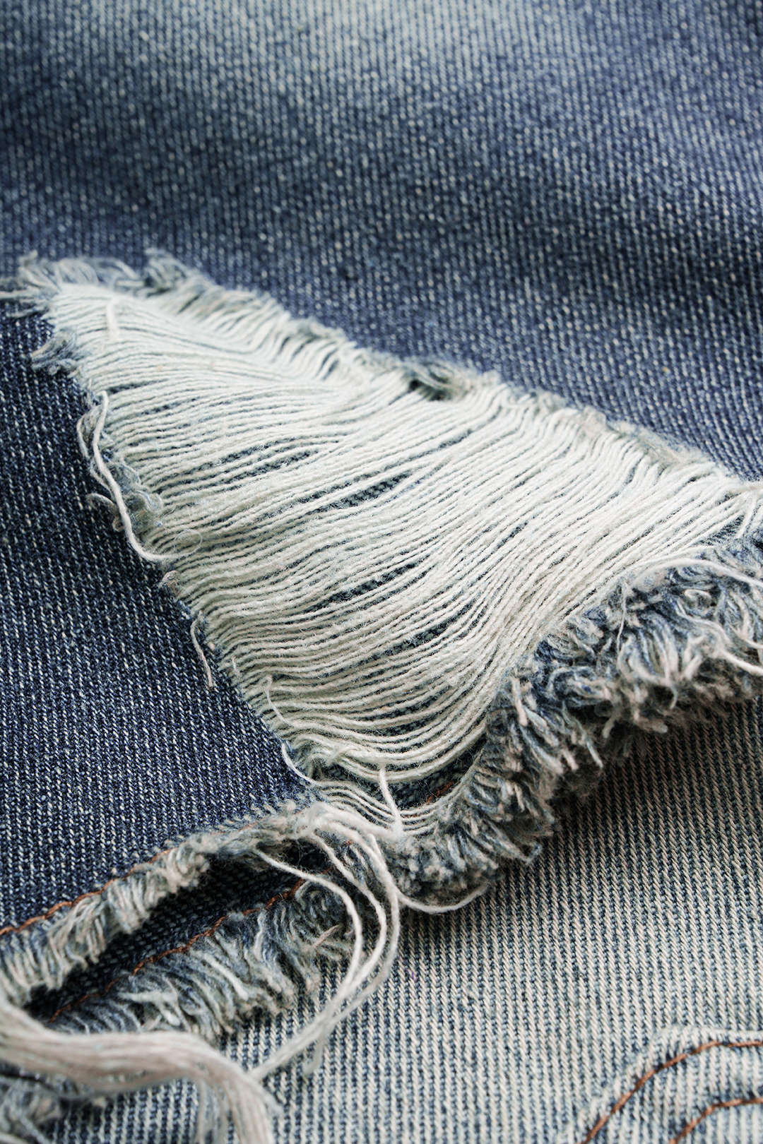 Denim Frayed Eyelet Wide Leg Shorts
