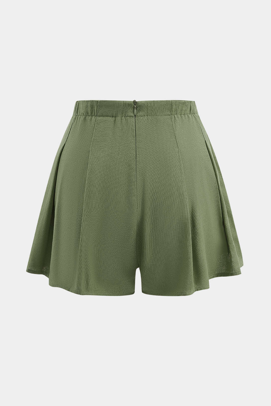 Linen Pleated Zipper Shorts