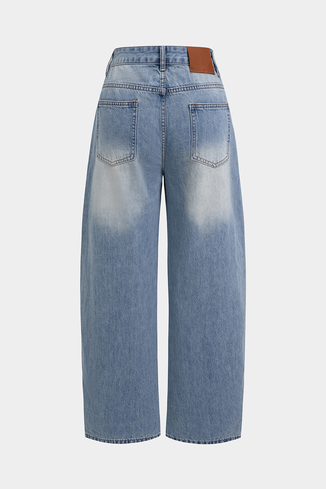 Denim Asymmetrical Frayed Ripped Wide Leg Jeans