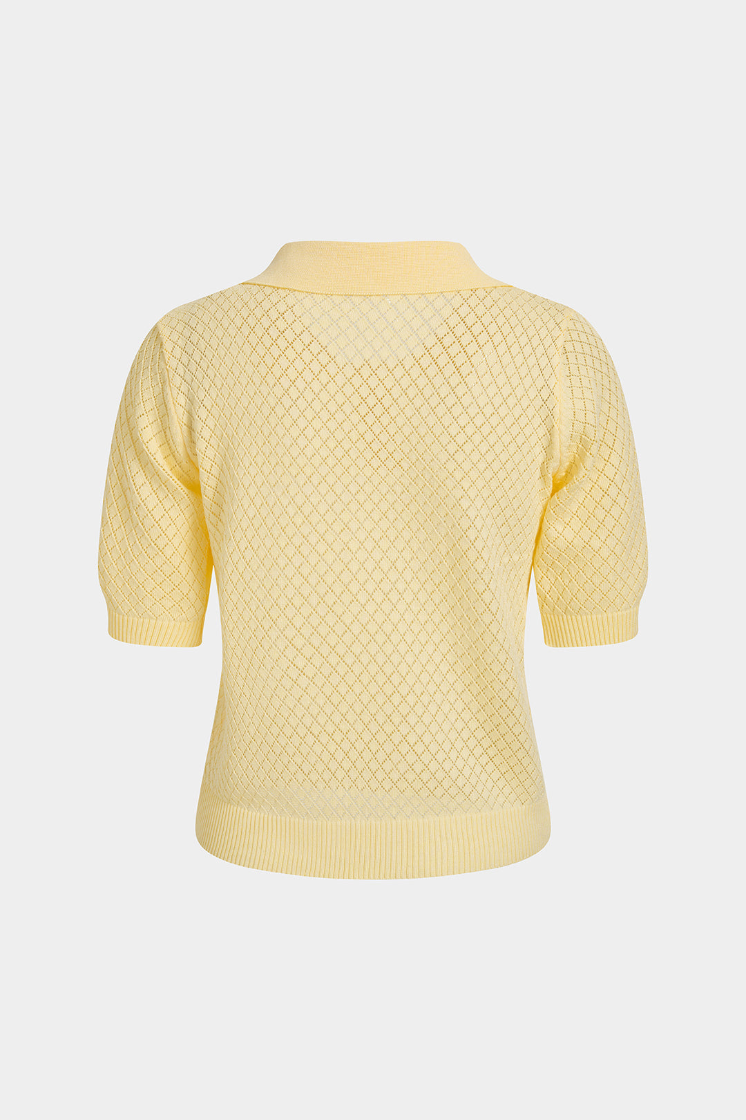 Solid Polo Callor Cut Out Short Sleeve Top