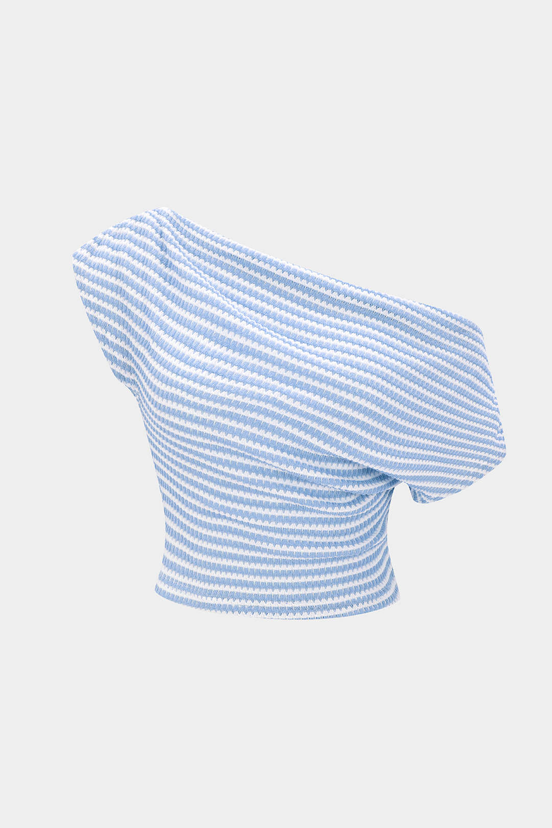 Stripes Print One Shoulder Short Sleeve T-Shirt