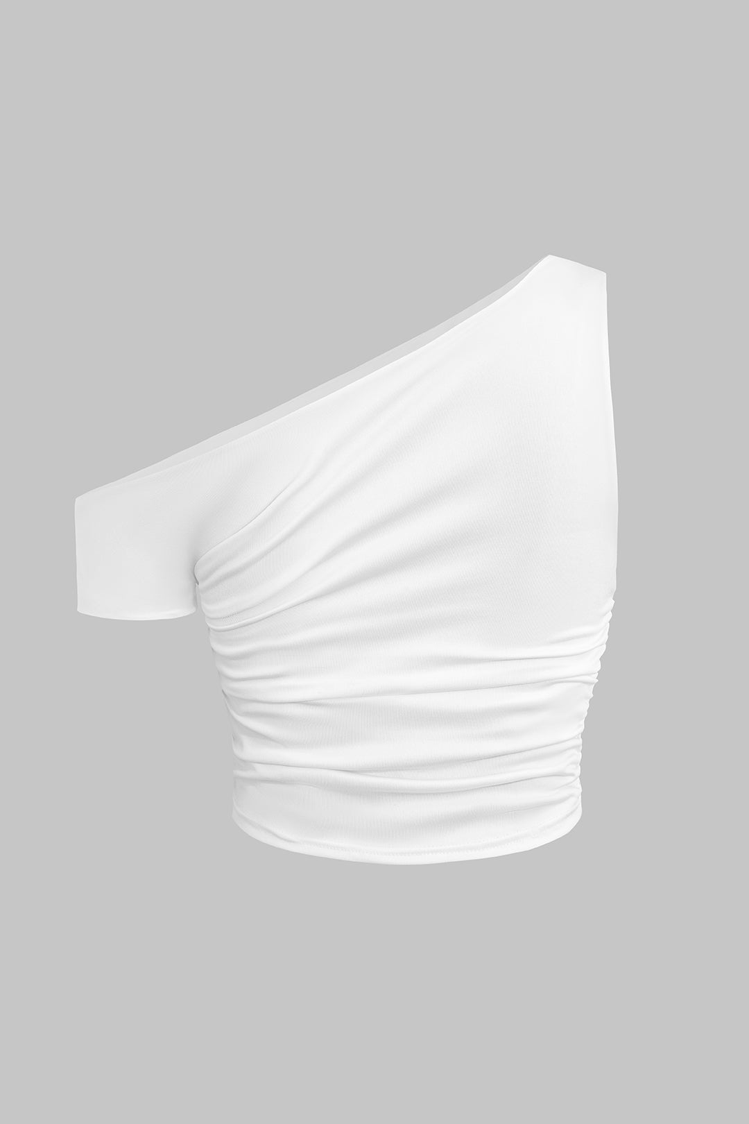 Solid One Shoulder Asymmetrical T-Shirt