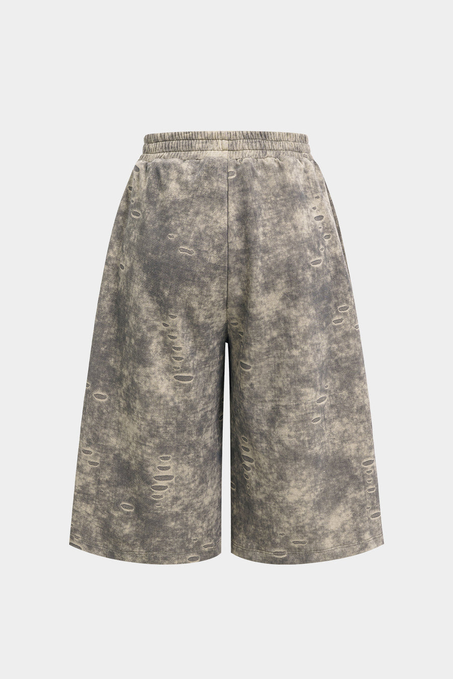Washed Tie-Up High Waist Shorts