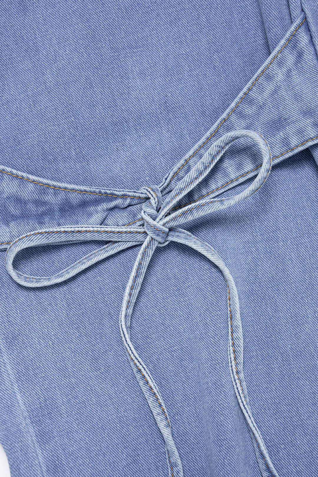 Denim-farkut, joissa on solmittava vyötärö ja suorat lahkeet