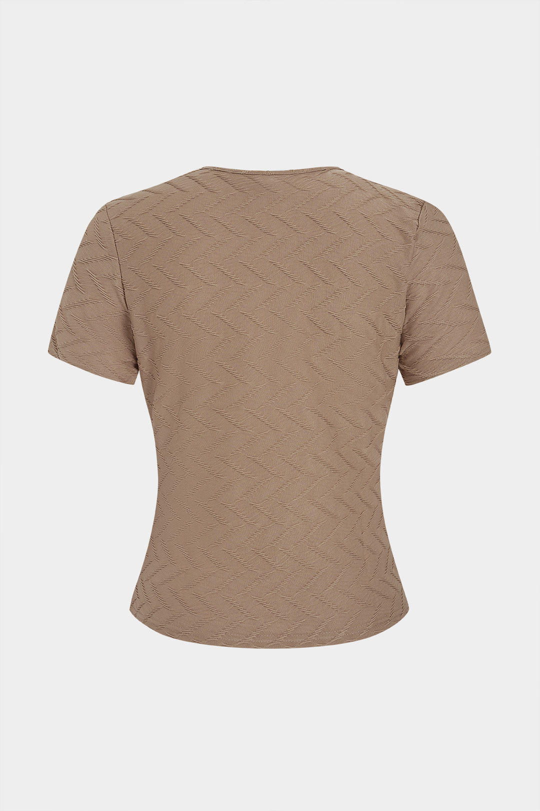 Asymmetrical Metallic Ruched Short Sleeve T-Shirt