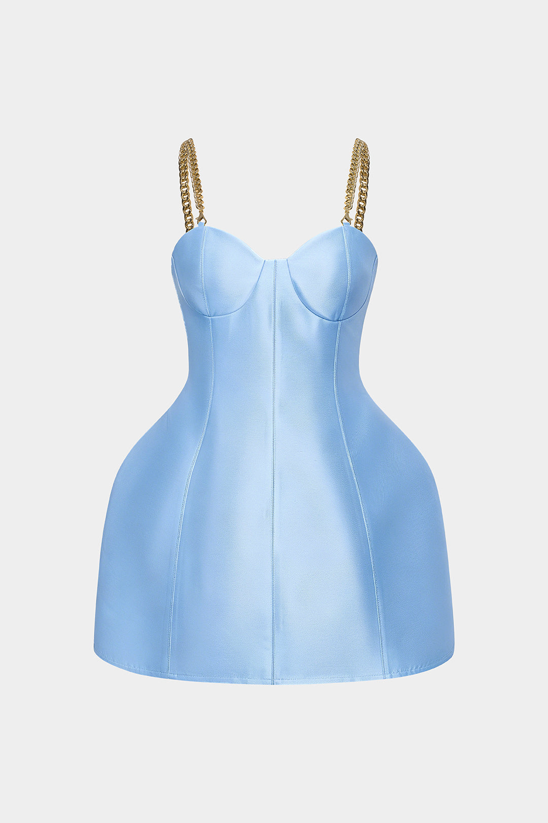 Satin Metallic Chain Sleeveless Mini Dress