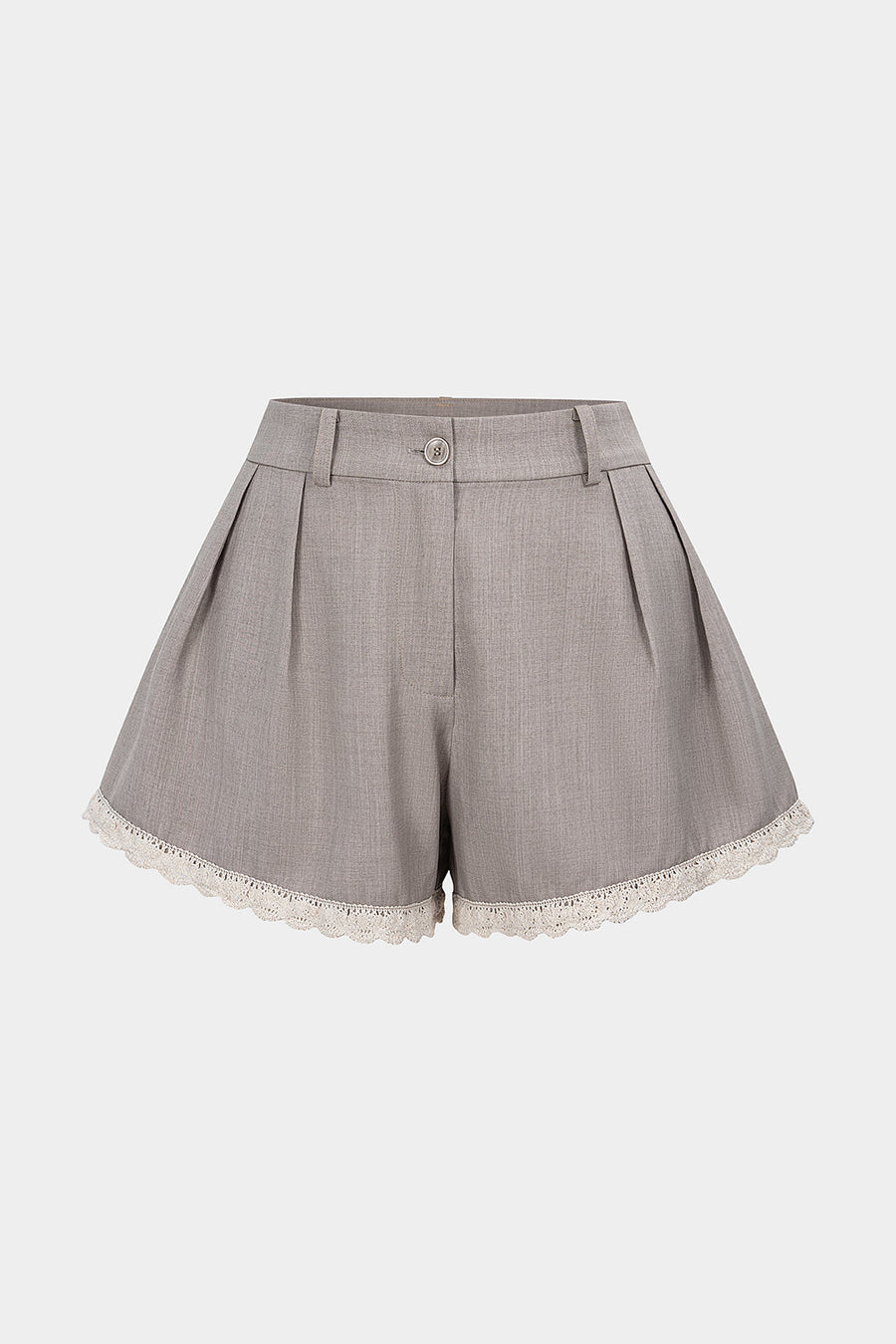 Patchwork Lace Trim Wide Leg Shorts