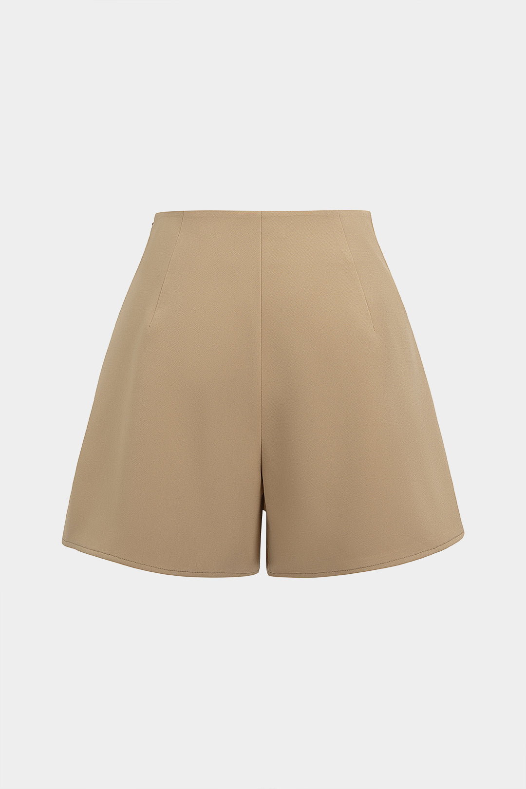 Metallic Asymmetrical Pleated Shorts