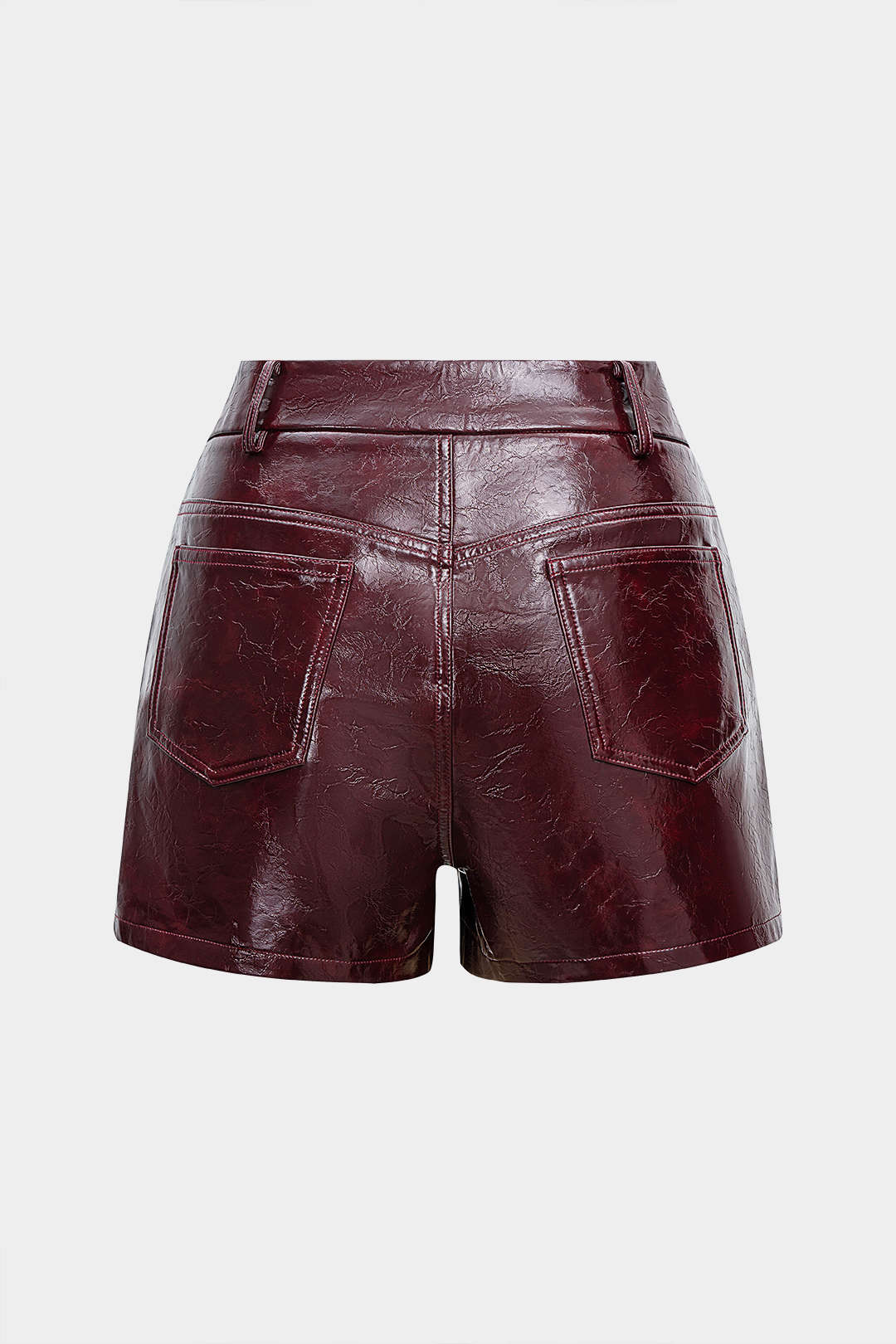 Faux Leather Button Shorts