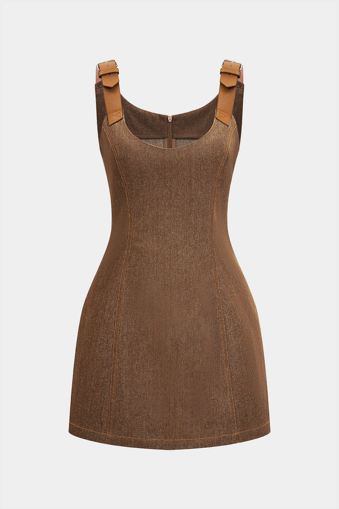 Metallic Decor Sleeveless Mini Dress