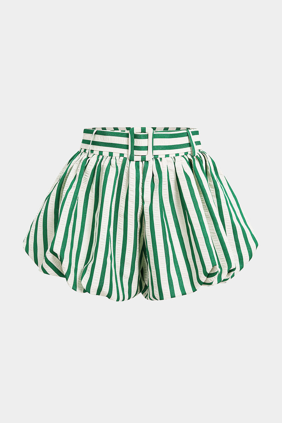 Striped Textured Ruched Shorts