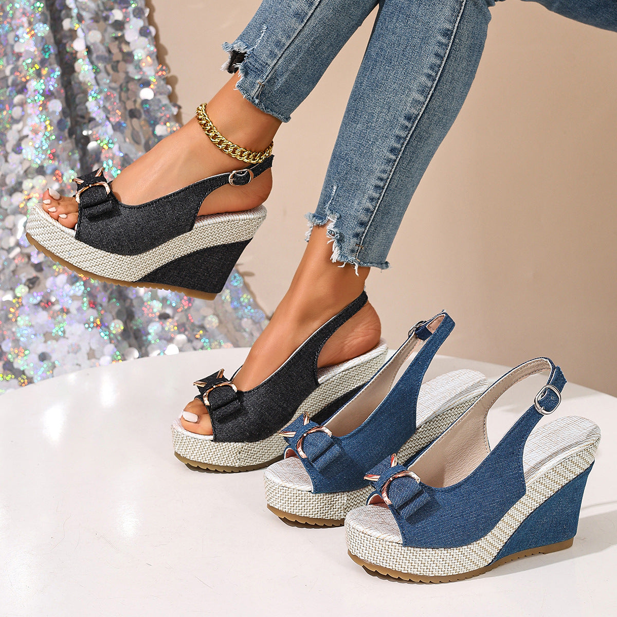 Celeste-denim-kiinnityskengät