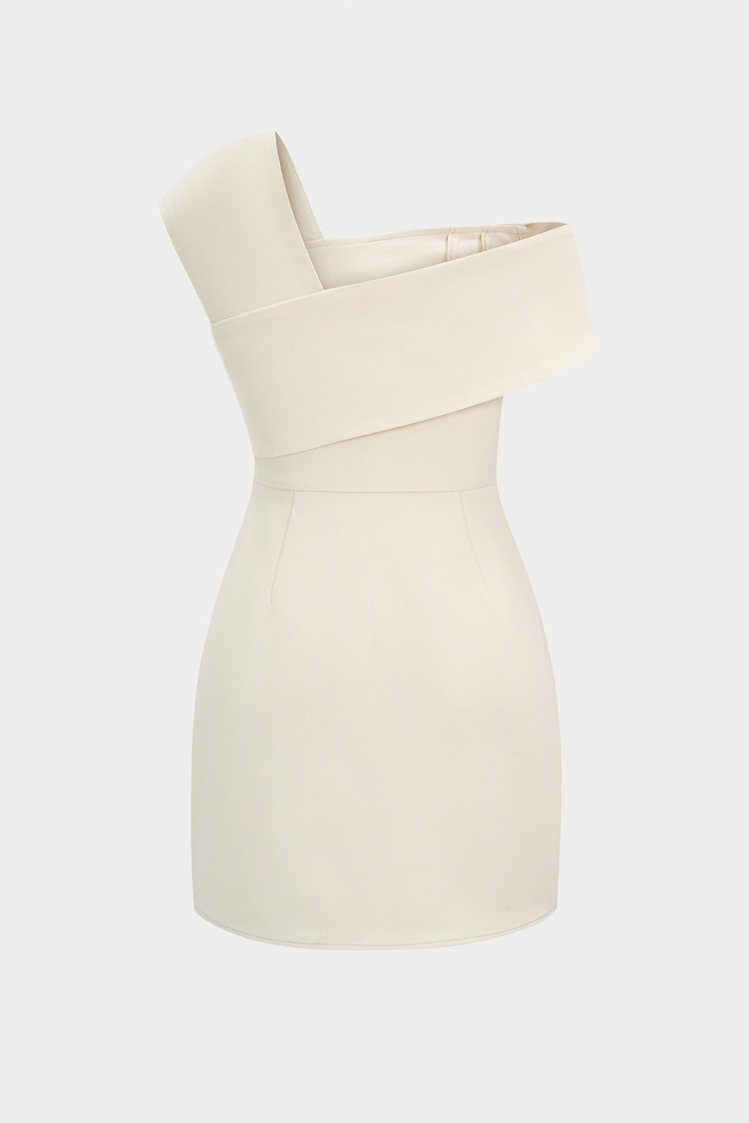 One Shoulder Asymmetrical Button Mini Dress