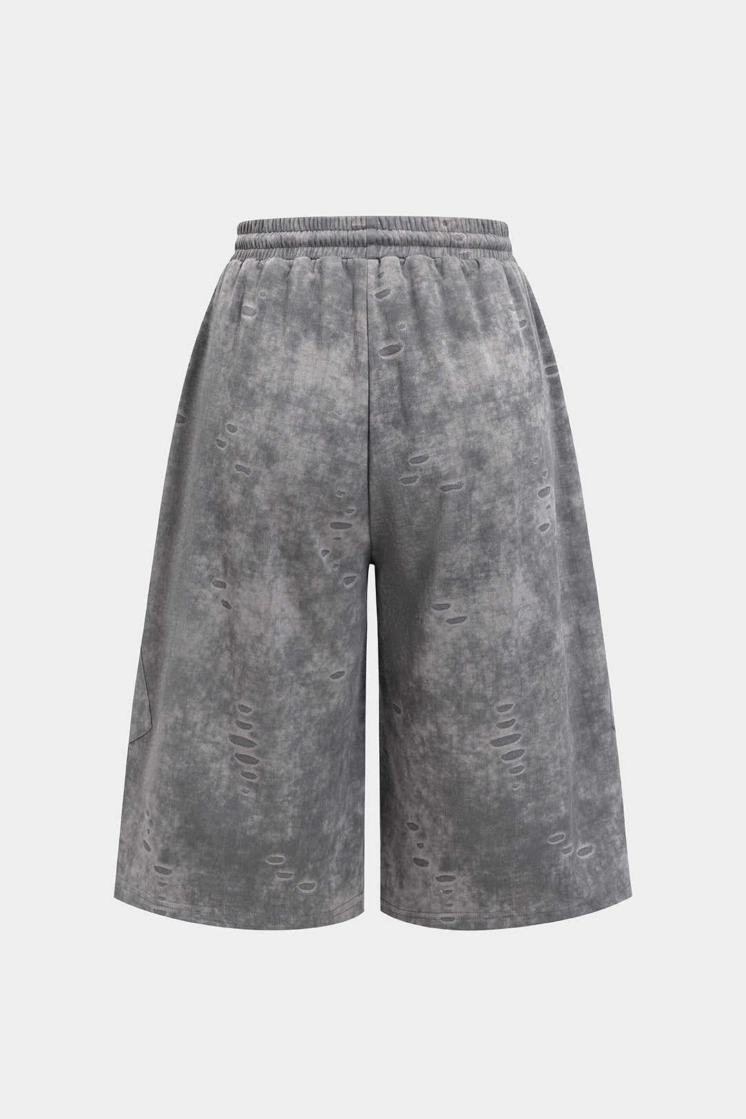 Washed Tie-Up High Waist Shorts