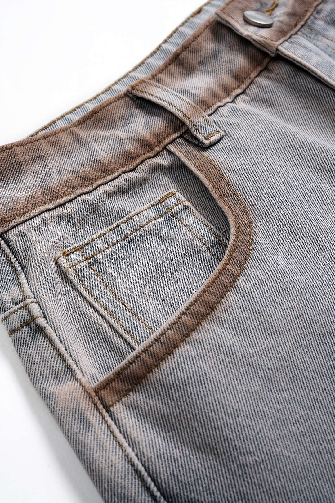 Denim Stitching Washed Pocket Jeans