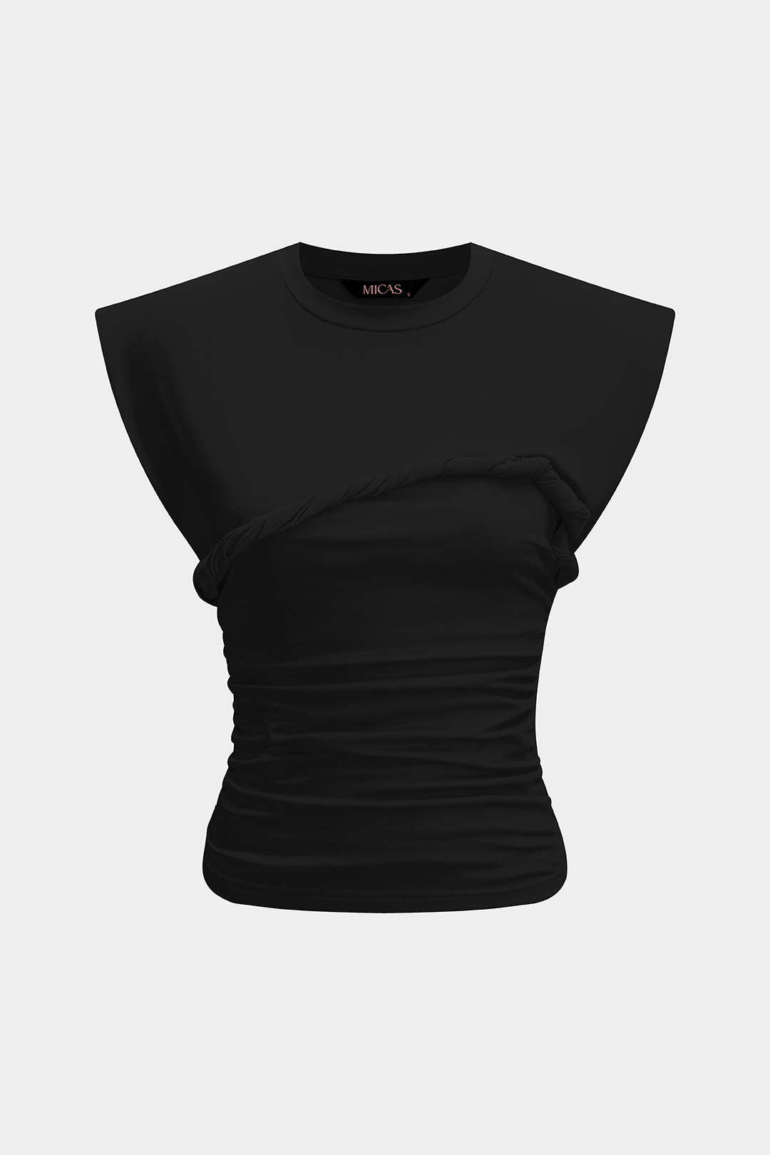Solid Twist Round Neck T-Shirt
