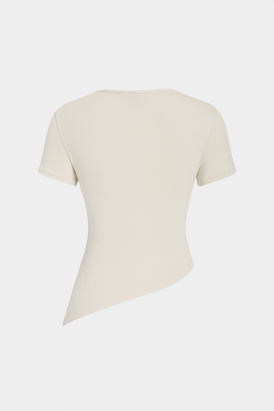 Metallic Asymmetrical Short Sleeve T-shirt