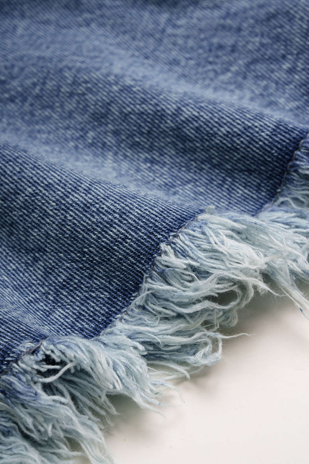Denim Frayed Wide Leg Shorts