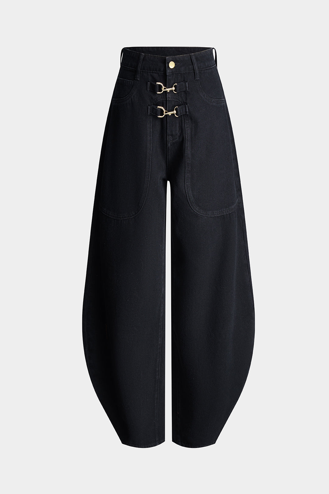 Denim Metallic Barrel Jeans