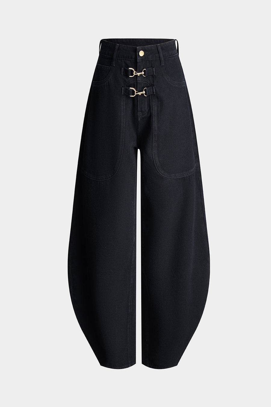 Denim Metallic Barrel Jeans