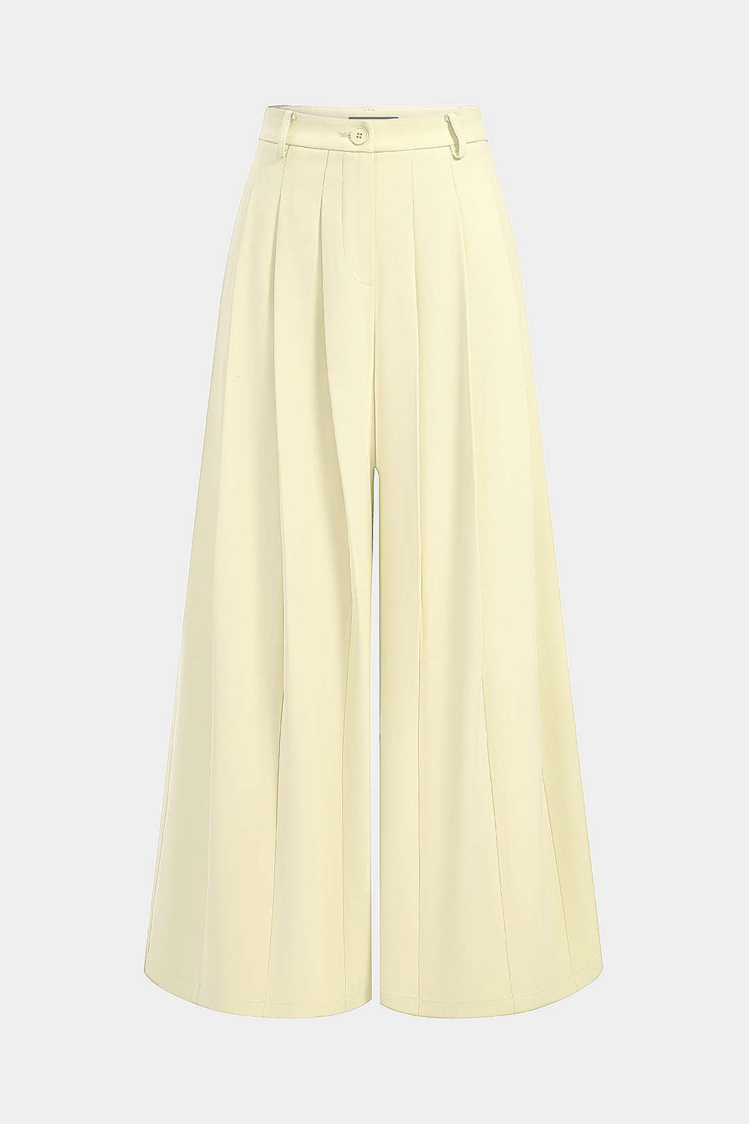 Solid Pleated Wide Leg Pants