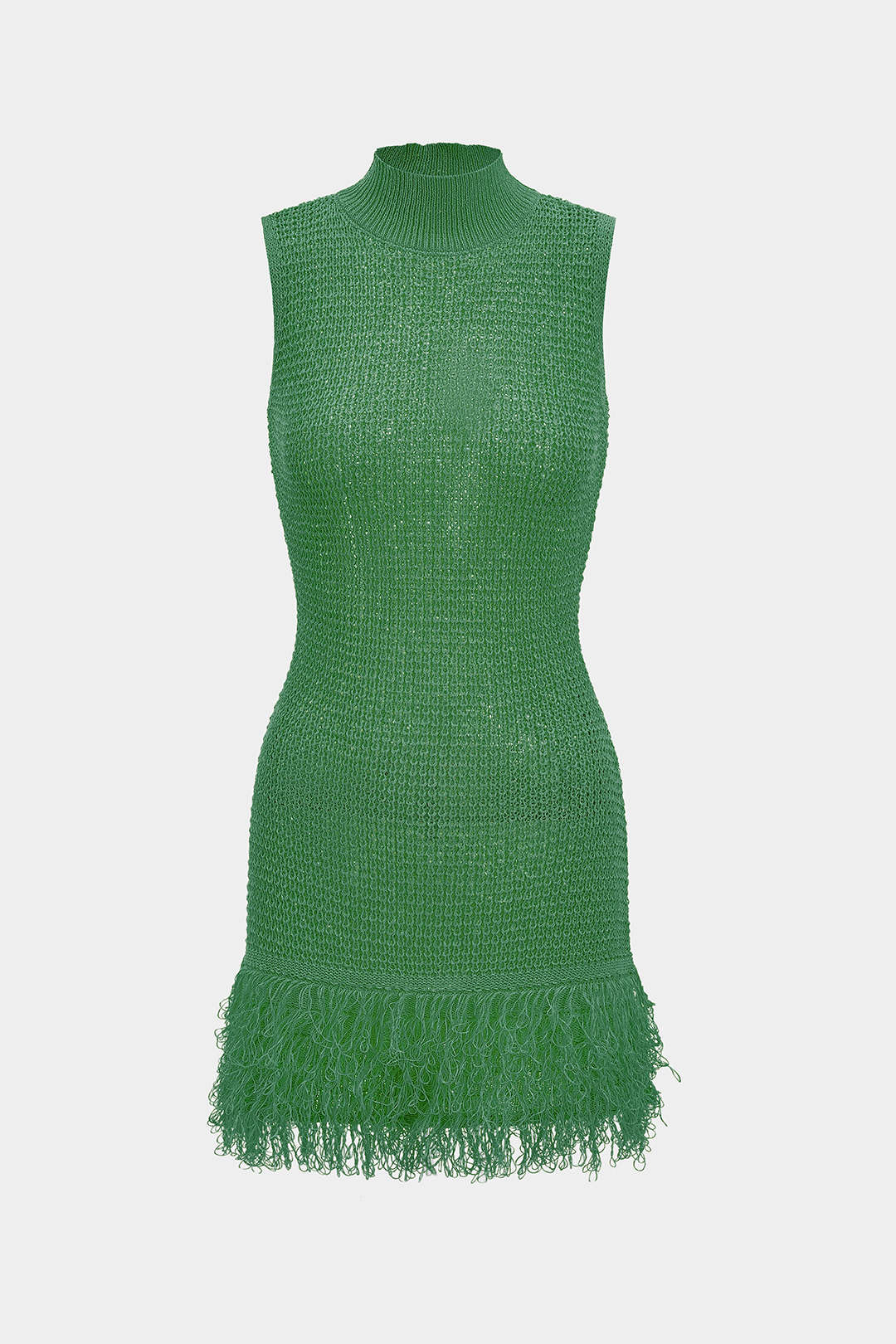Knit Fringe Sleeveless Mini Dress