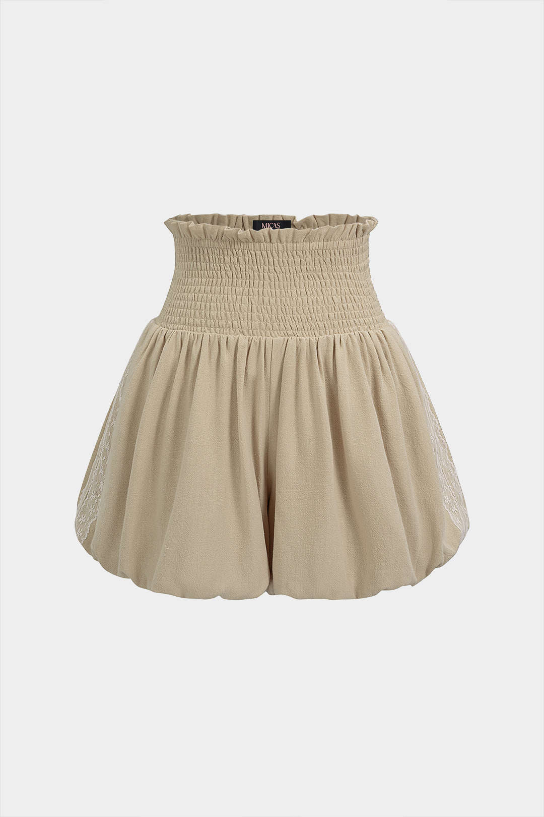 High Waist Shirred Ruched Shorts
