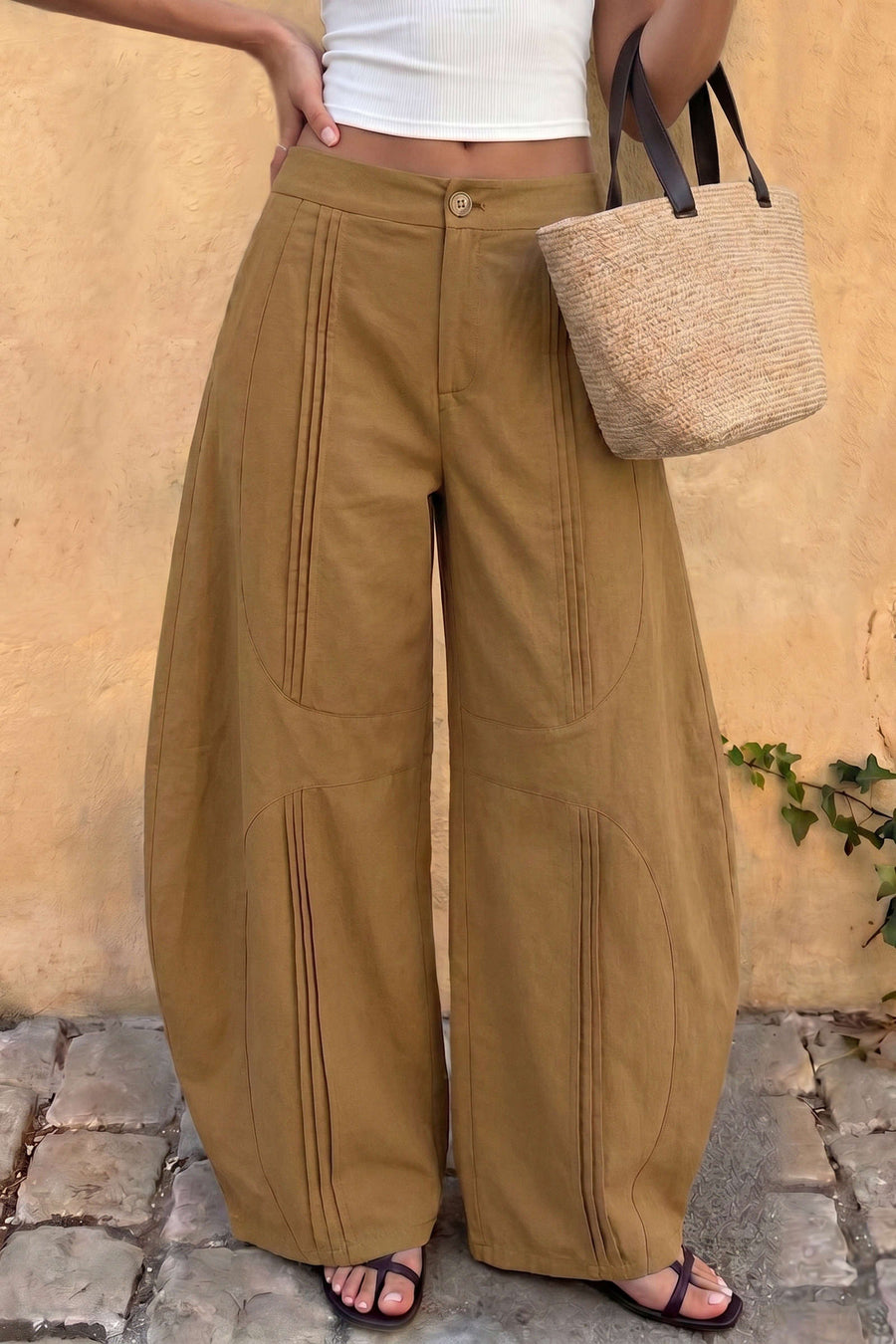 Pleated Wide Leg Pants