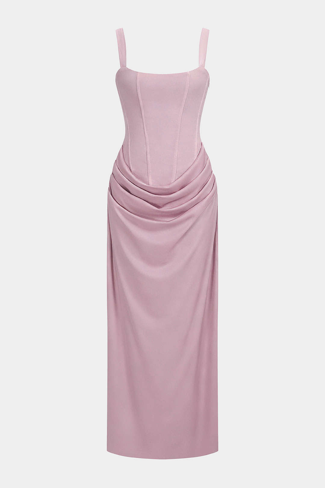 Tie Back Ruched Sleeveless Maxi Dress