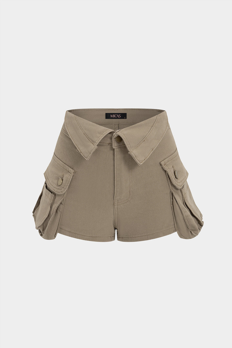 Denim Metallic Button Pocket Shorts