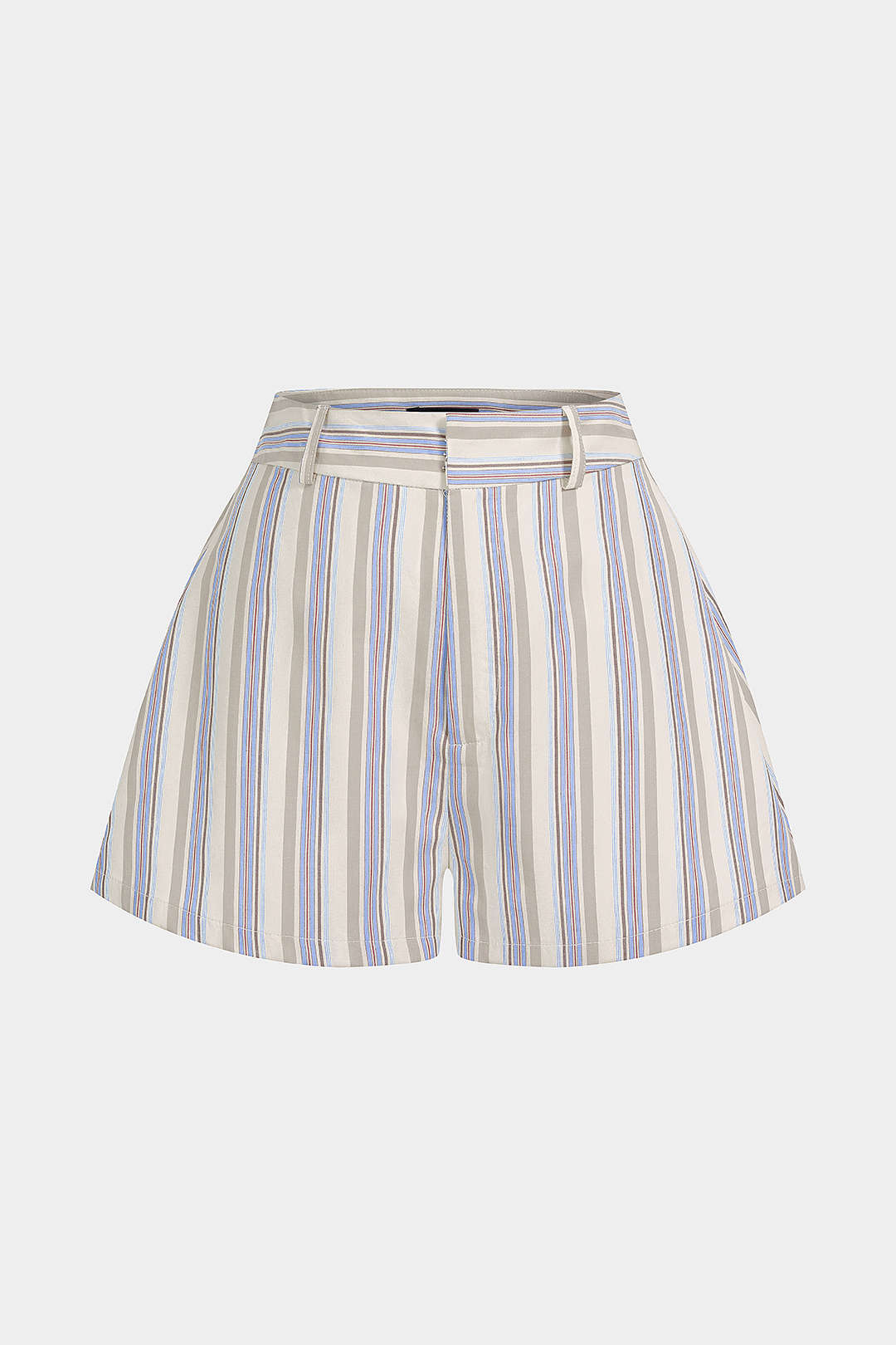 Stripes Print High Waist Wide Leg Shorts