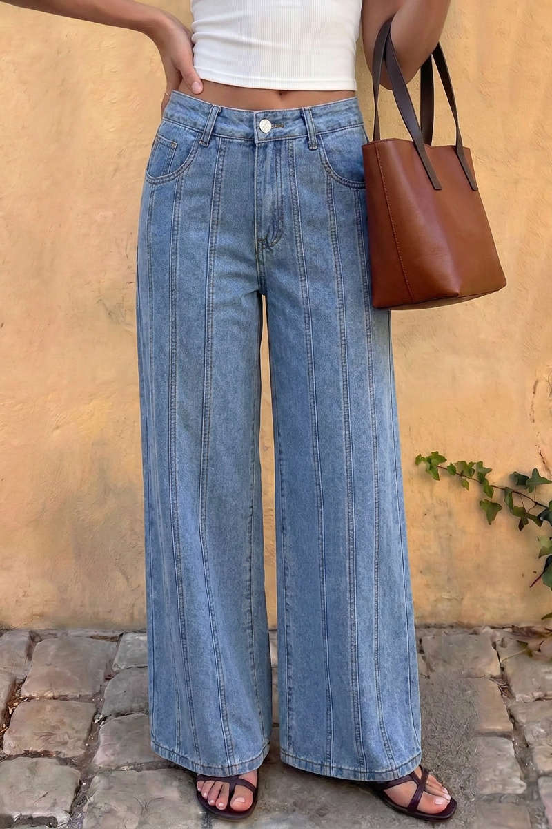 Denim Wide Leg Low Waist Jeans