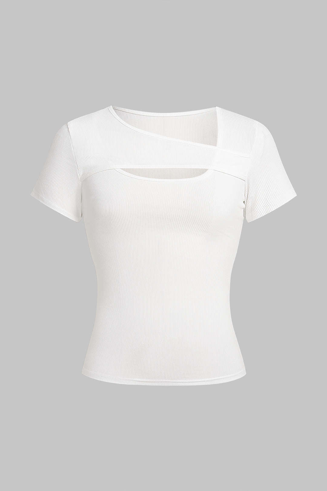 Solid Cut Out Short Sleeve T-Shirt