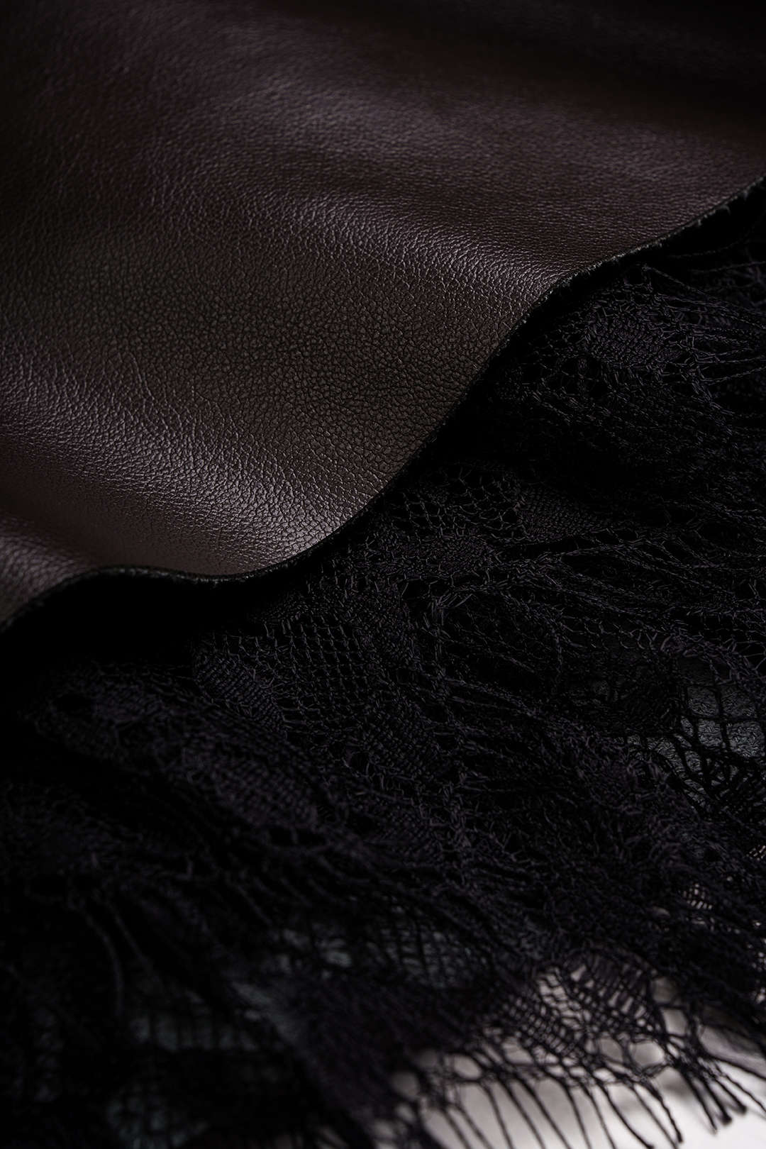 Faux Leather Patchwork Lace Wide Leg Shorts