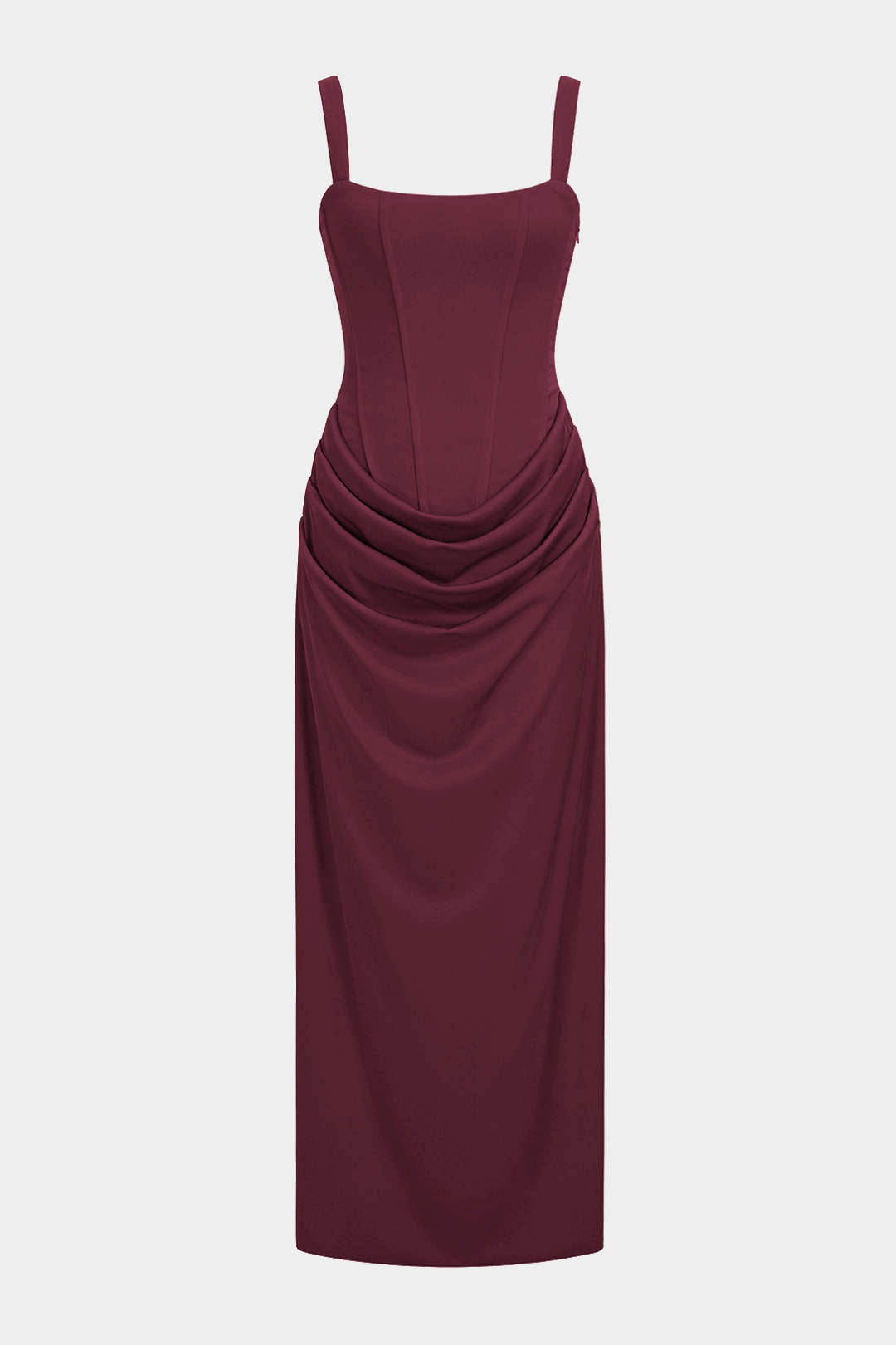 Tie Back Ruched Sleeveless Maxi Dress