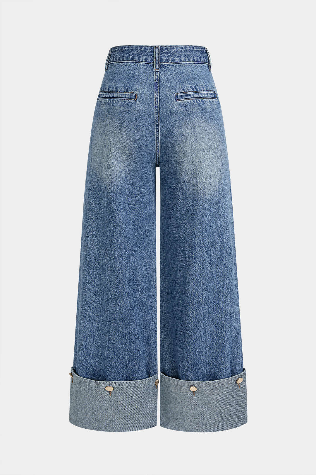 Denim-napilliset suorat farkut
