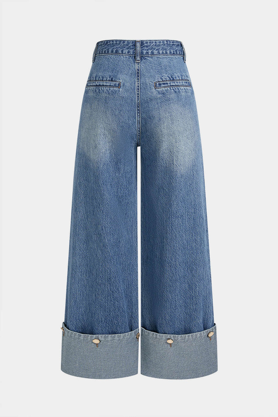 Denim-napilliset suorat farkut