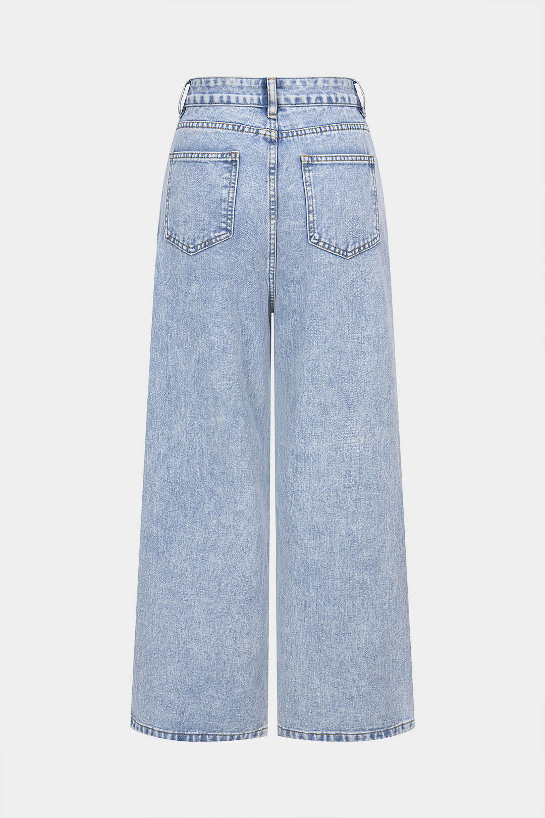 Denim Pearl Decor Straight Leg Jeans